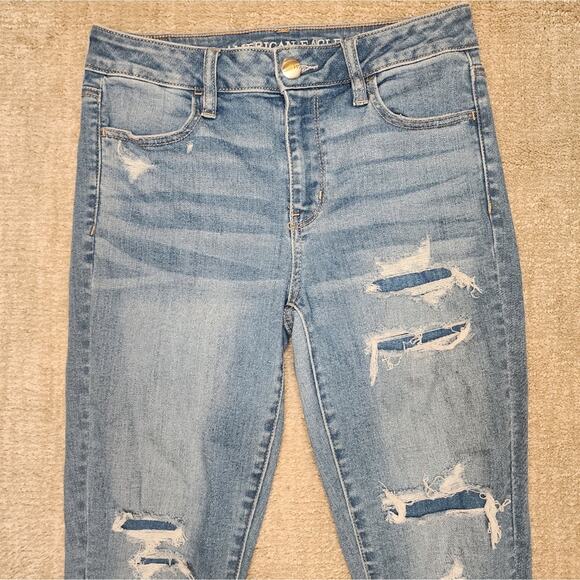 American Eagle Distressed Hi Rise Jeggings Size 4 Regular - Picture 2 of 7